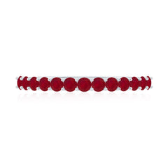 Genuine Ruby Half Eternity Stackable Ring for Women