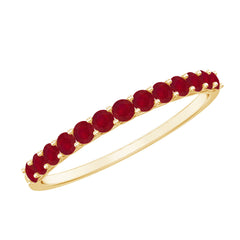 Genuine Ruby Half Eternity Stackable Ring for Women