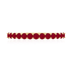 Genuine Ruby Half Eternity Stackable Ring for Women