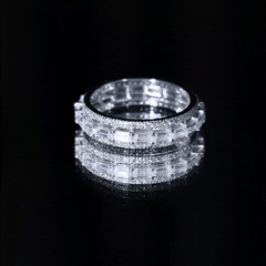 Certified Moissanite 3 Row Eternity Band For Women