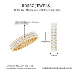 Certified Moissanite 3 Row Eternity Band For Women