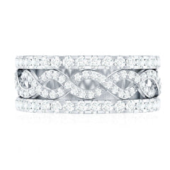 Certified Moissanite Infinity Wedding Band for Women