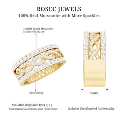 Certified Moissanite Infinity Wedding Band for Women