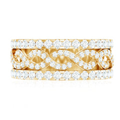 Certified Moissanite Infinity Wedding Band for Women
