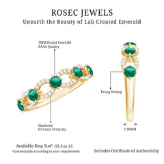 Designer Lab Grown Emerald Diamond Eternity Wedding Band