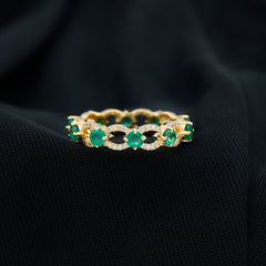 Designer Lab Grown Emerald Diamond Eternity Wedding Band