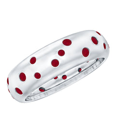 Natural Ruby Wide Band Ring for Women