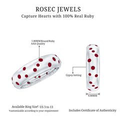 Natural Ruby Wide Band Ring for Women