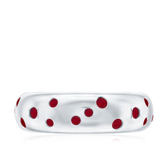 Natural Ruby Wide Band Ring for Women