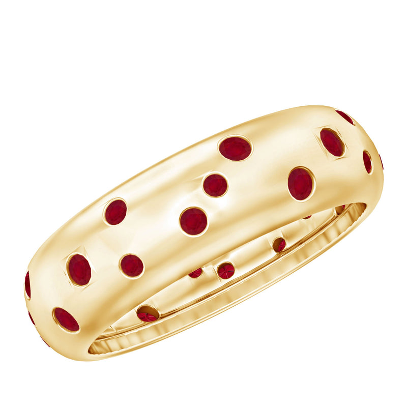 Natural Ruby Wide Band Ring for Women