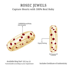 Natural Ruby Wide Band Ring for Women