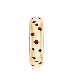 Natural Ruby Wide Band Ring for Women