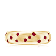 Natural Ruby Wide Band Ring for Women
