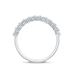 Certified Moissanite Baguette Cut Half Eternity Ring