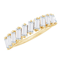 Certified Moissanite Baguette Cut Half Eternity Ring