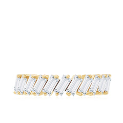Certified Moissanite Baguette Cut Half Eternity Ring