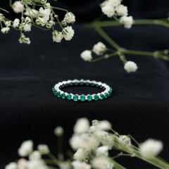 Certified Emerald Floating Eternity Band for Women