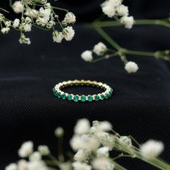 Certified Emerald Floating Eternity Band for Women