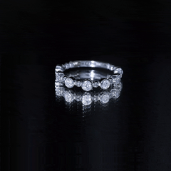 Bezel Set Moissanite Stackable Anniversary Band Ring