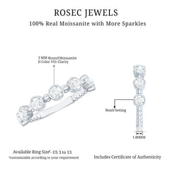 Bezel Set Moissanite Stackable Anniversary Band Ring