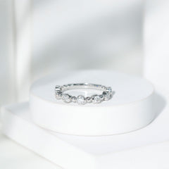 Bezel Set Moissanite Stackable Anniversary Band Ring