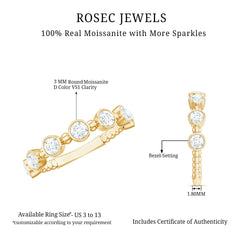 Bezel Set Moissanite Stackable Anniversary Band Ring