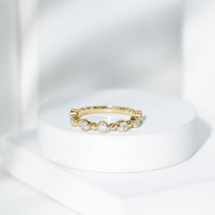 Bezel Set Moissanite Stackable Anniversary Band Ring