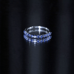 Certified Lab Grown Blue Sapphire Half Eternity Ring for Women