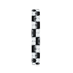 Lab Grown Black Diamond and Diamond Eternity Band Ring