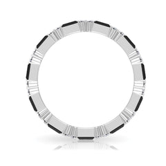 Lab Grown Black Diamond and Diamond Eternity Band Ring