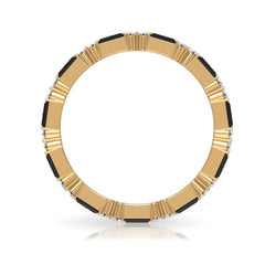 Lab Grown Black Diamond and Diamond Eternity Band Ring