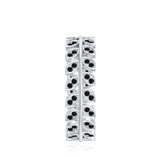Real Black Onyx Leaf Wedding Band for Women