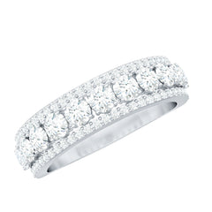 Certified Moissanite Wedding Anniversary Band Ring for Women