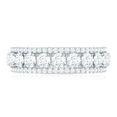 Certified Moissanite Wedding Anniversary Band Ring for Women