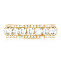 Certified Moissanite Wedding Anniversary Band Ring for Women