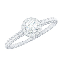 Certified Real Diamond Promise Ring with Bubble Shank
