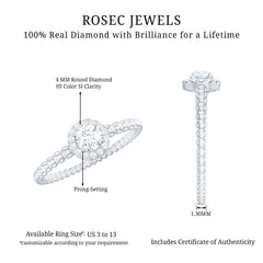 Certified Real Diamond Promise Ring with Bubble Shank