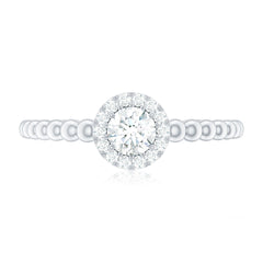 Certified Real Diamond Promise Ring with Bubble Shank