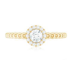 Certified Real Diamond Promise Ring with Bubble Shank