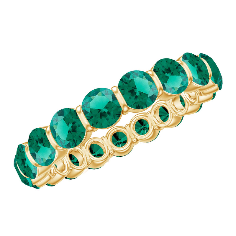 Bar Set Lab Grown Emerald Eternity Ring for Women
