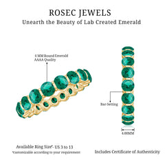 Bar Set Lab Grown Emerald Eternity Ring for Women