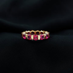 6.5 CT Bar Set Created Ruby Full Eternity Ring