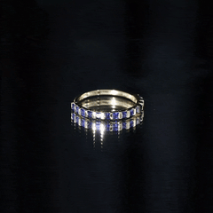 Princess Cut Blue Sapphire Eternity Ring For Women