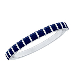Princess Cut Blue Sapphire Eternity Ring For Women