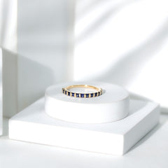 Princess Cut Blue Sapphire Eternity Ring For Women