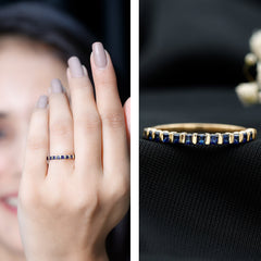 Princess Cut Blue Sapphire Eternity Ring For Women