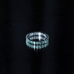 Simple Lab Created Emerald Eternity Wedding Band Ring