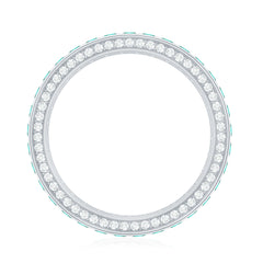 Certified Princess Cut Lab Grown Emerald Eternity Wedding Band in Channel Setting