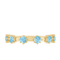 Natural Certified Aquamarine Promise Ring For Her