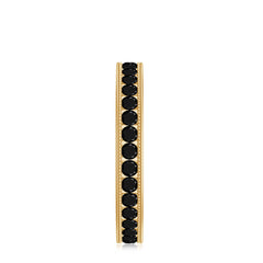 Black Onyx Wedding Band with Milgrain Detailing